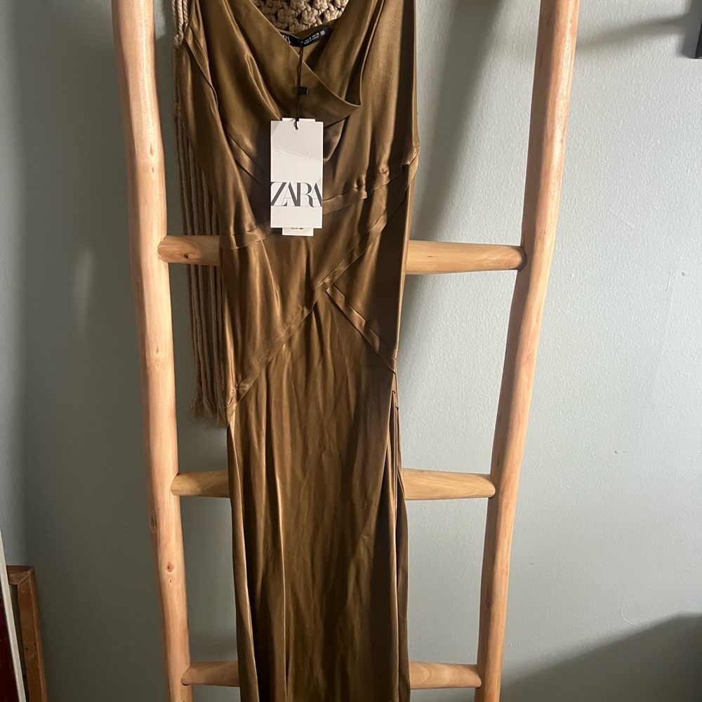 NWT Brown Sleeveless Slip Maxi Dress